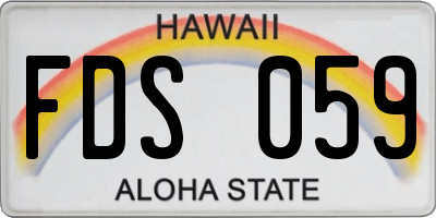 HI license plate FDS059