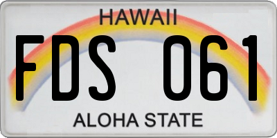 HI license plate FDS061