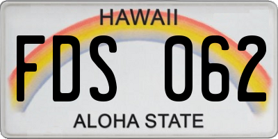 HI license plate FDS062