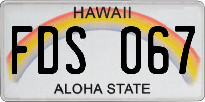 HI license plate FDS067