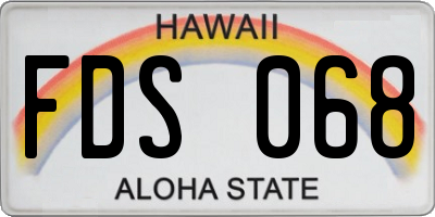 HI license plate FDS068
