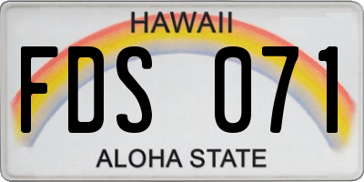 HI license plate FDS071