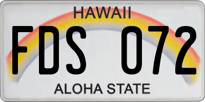 HI license plate FDS072