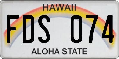 HI license plate FDS074