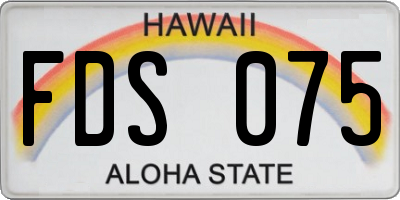 HI license plate FDS075