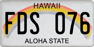 HI license plate FDS076