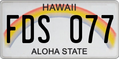 HI license plate FDS077