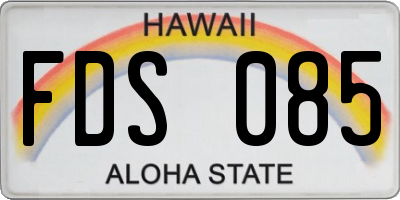 HI license plate FDS085