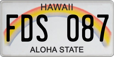 HI license plate FDS087