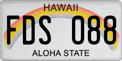 HI license plate FDS088
