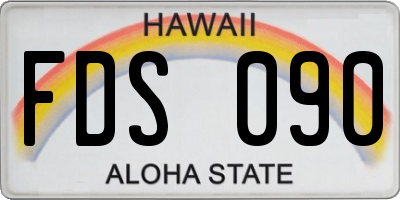 HI license plate FDS090