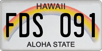 HI license plate FDS091