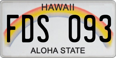 HI license plate FDS093