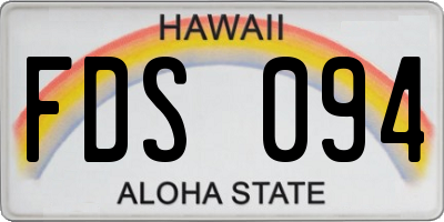 HI license plate FDS094