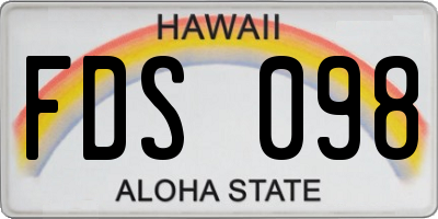 HI license plate FDS098