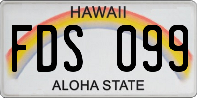 HI license plate FDS099