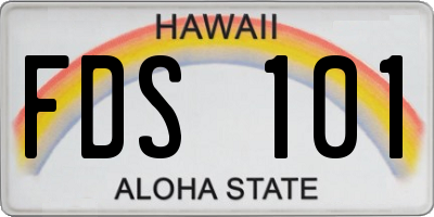 HI license plate FDS101
