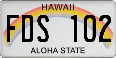 HI license plate FDS102
