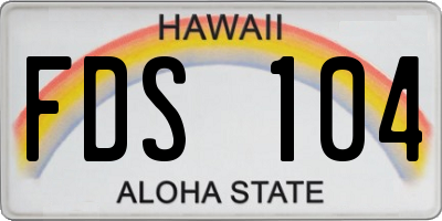 HI license plate FDS104