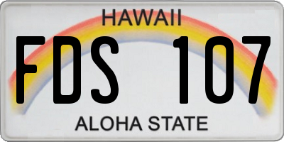 HI license plate FDS107