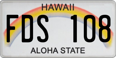 HI license plate FDS108