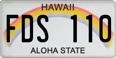 HI license plate FDS110