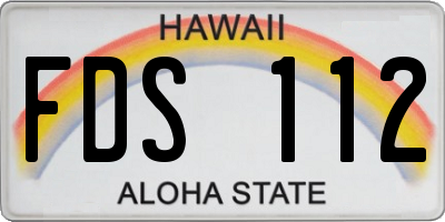 HI license plate FDS112