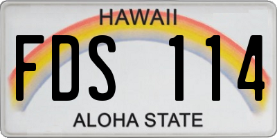 HI license plate FDS114