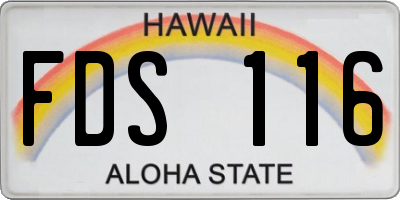 HI license plate FDS116