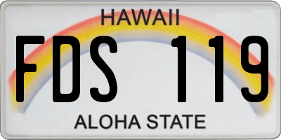 HI license plate FDS119