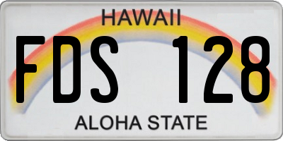 HI license plate FDS128