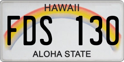 HI license plate FDS130
