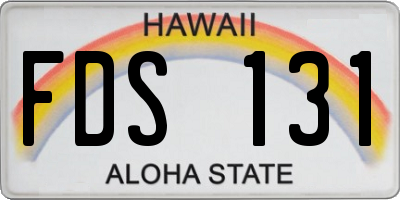 HI license plate FDS131