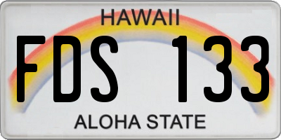 HI license plate FDS133