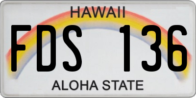 HI license plate FDS136