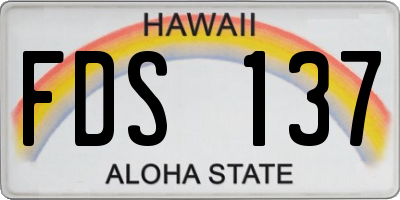 HI license plate FDS137