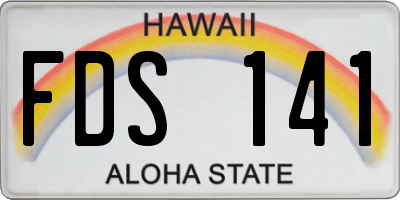 HI license plate FDS141