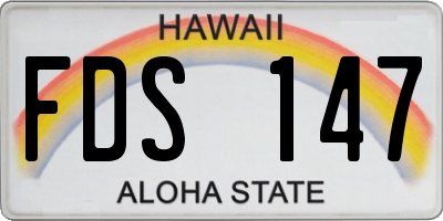 HI license plate FDS147