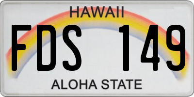 HI license plate FDS149