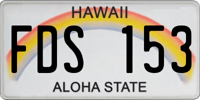 HI license plate FDS153