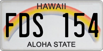 HI license plate FDS154