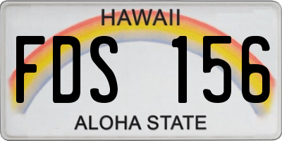 HI license plate FDS156