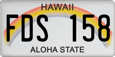 HI license plate FDS158