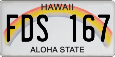 HI license plate FDS167