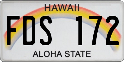 HI license plate FDS172