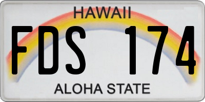 HI license plate FDS174