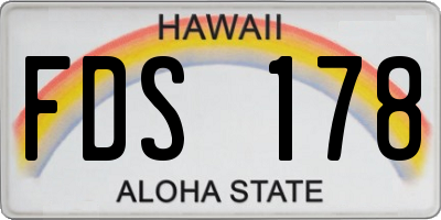 HI license plate FDS178