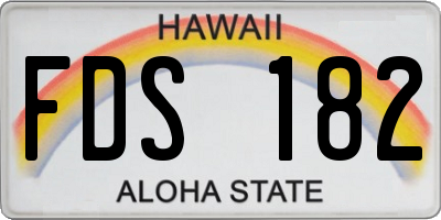HI license plate FDS182
