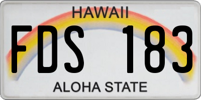 HI license plate FDS183