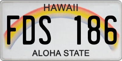 HI license plate FDS186